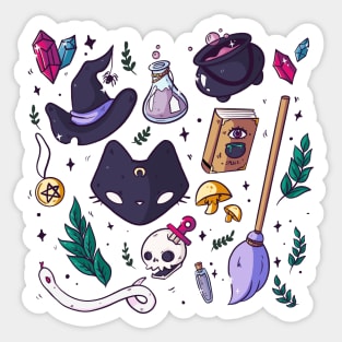 Witch kit - witch essencial items Sticker